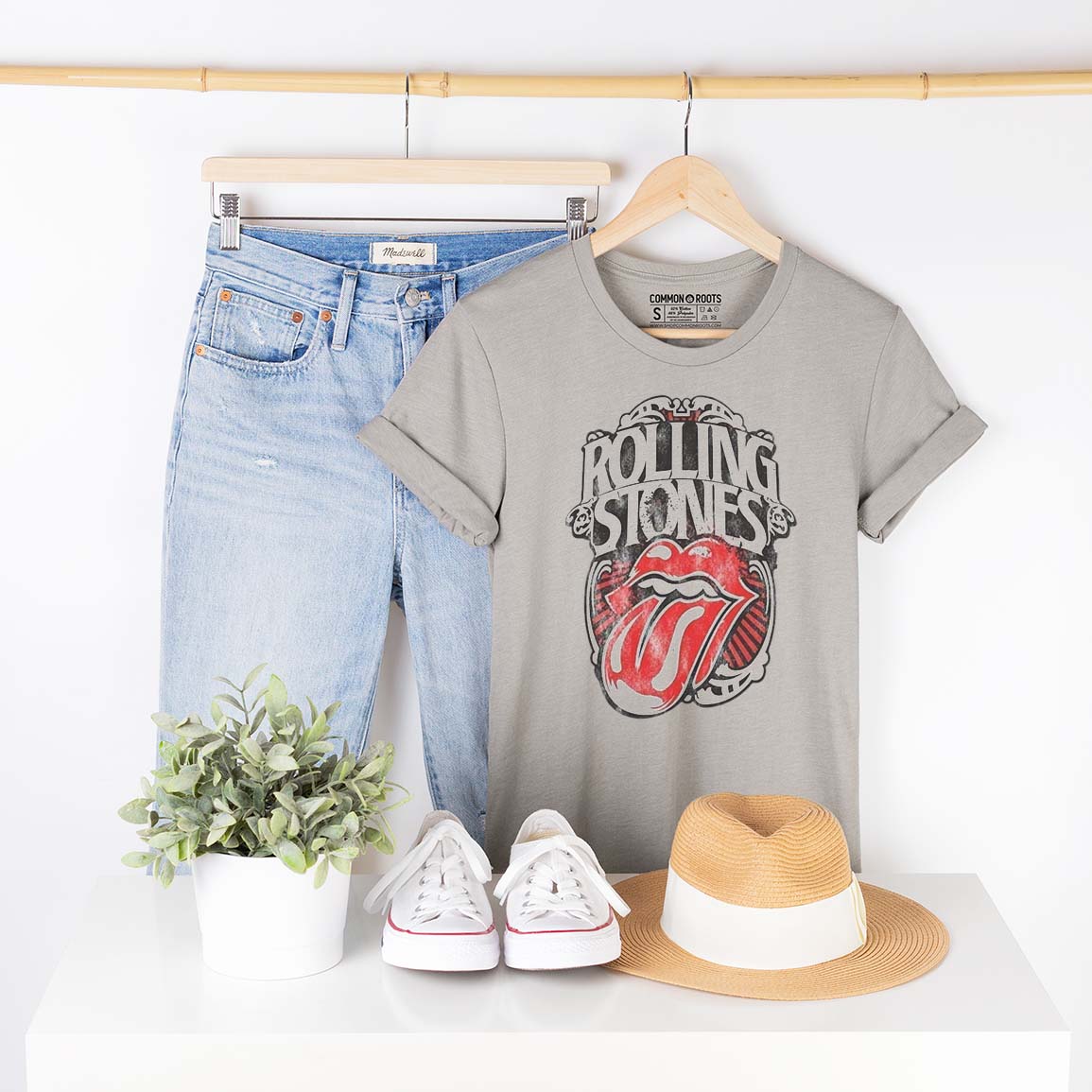 The Rolling Stones New York City 75 Burnout T Shirt in Grey